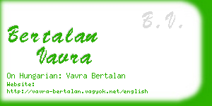 bertalan vavra business card